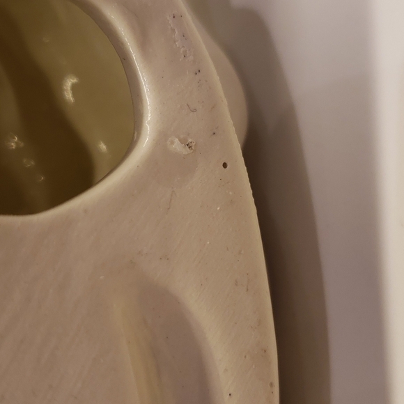 SET of Two Ceramic Porcelain Christmas Tree White Gold Tea Light Holder Can - Picture 7 of 8